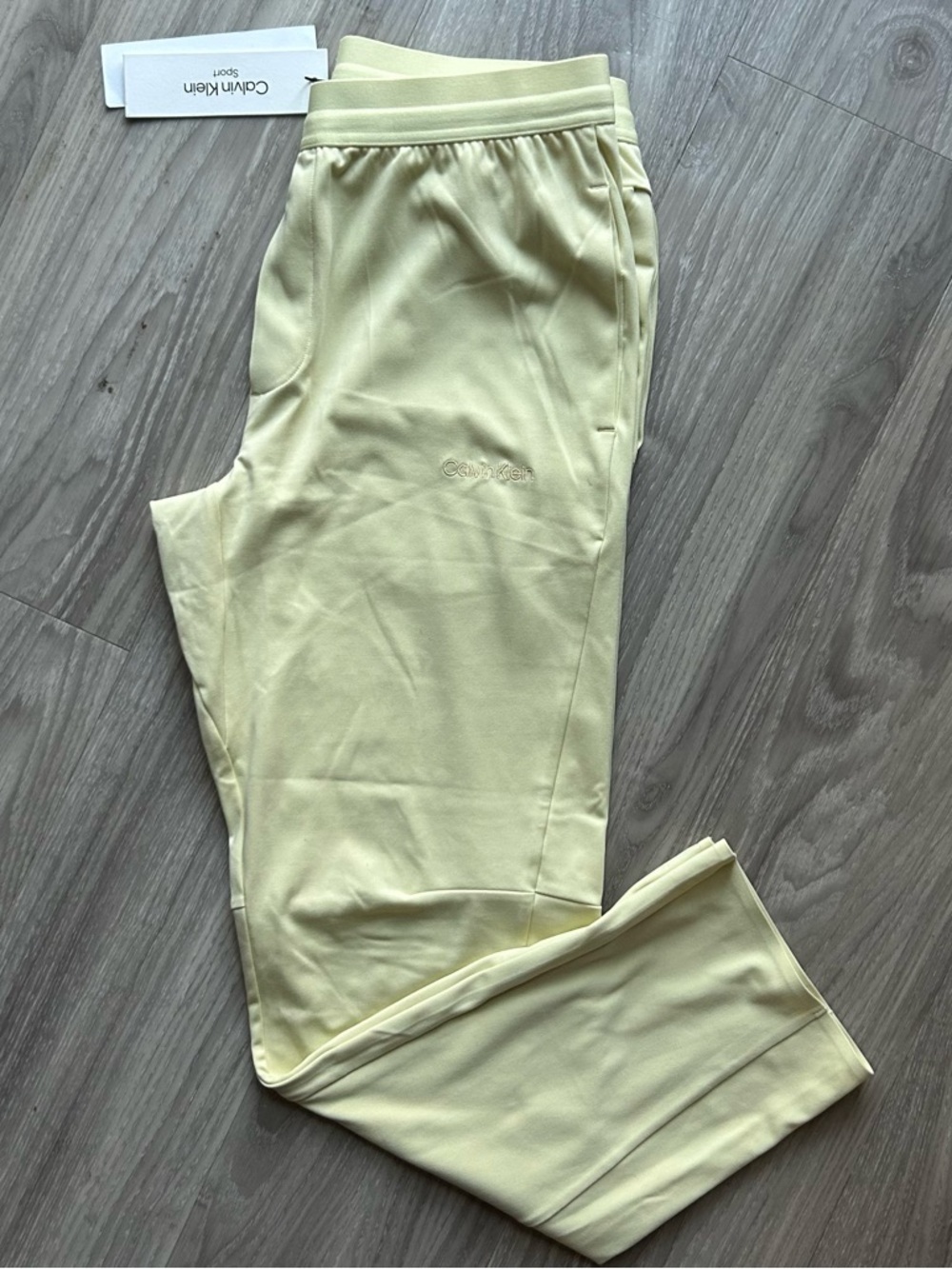 Calvin Klein | Soft Stretch Sport Knit Jogger Pants in Garden Glade Yellow (XS)